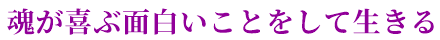 魂が喜ぶ面白いことをして生きる
